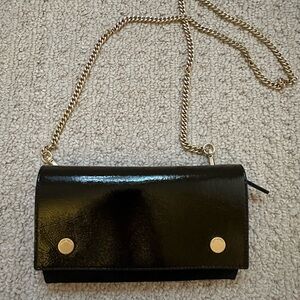 All Saints Black Leather Crossbody Bag